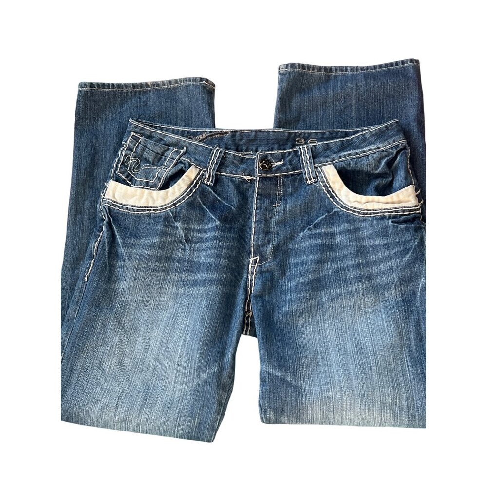 Lab of Denim Repeat Jeans Thick Stitching Button Fly Size 36 x 32